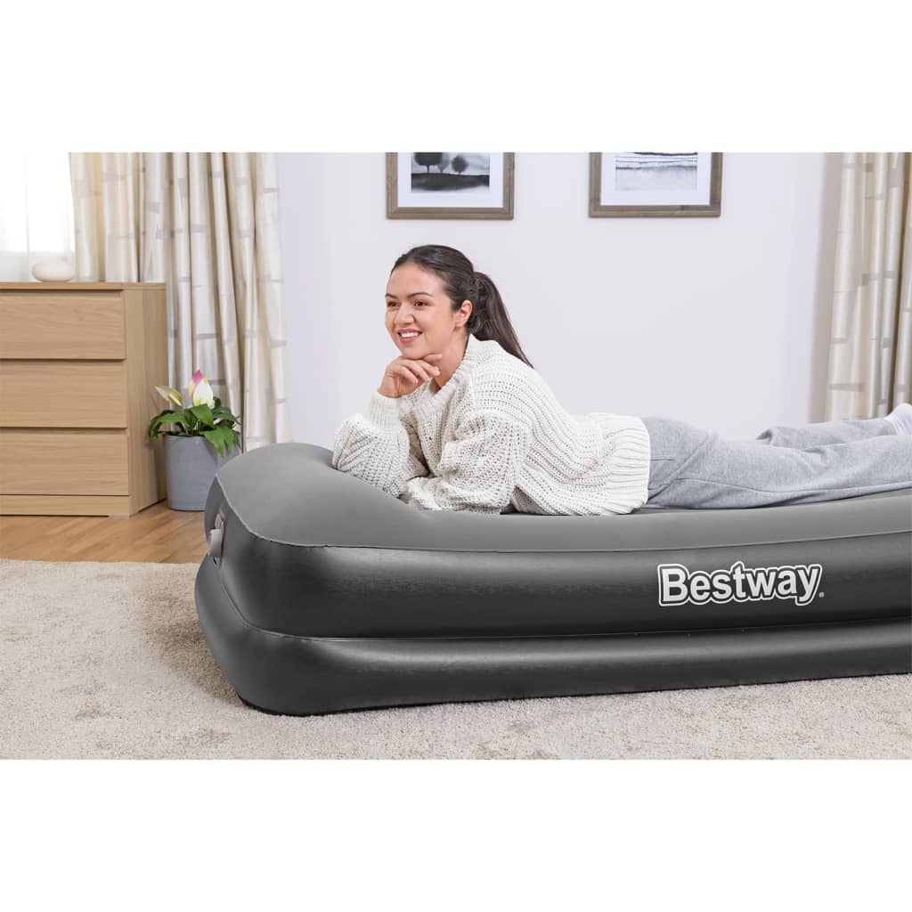 Luftbett mit Integrierter Luftpumpe Beflockt 191x97x46 cm