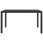 Gartentisch Schwarz 150x90x74 cm Aluminium und WPC