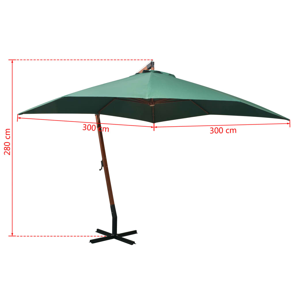 Ampelschirm 300x300 cm Holzmast