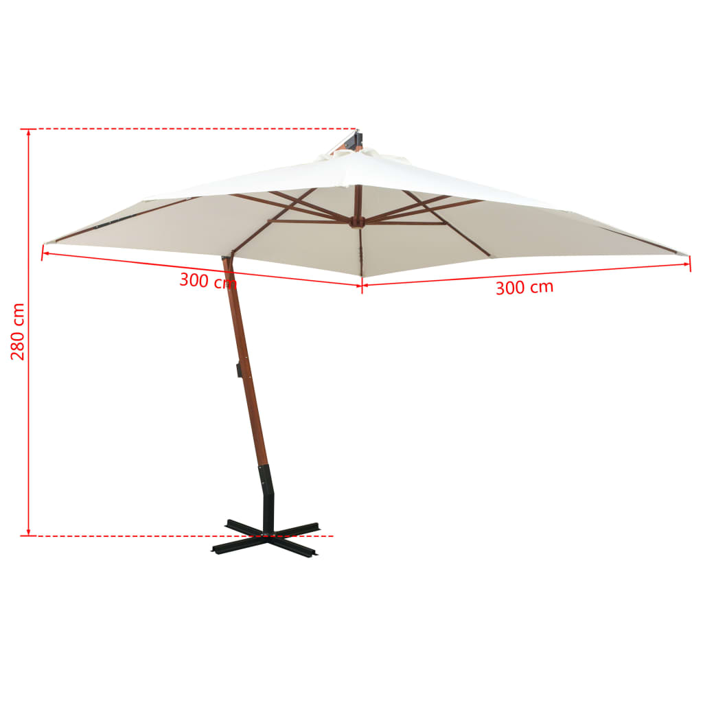 Ampelschirm 300x300 cm Holzmast