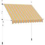 Einziehbare Markise Handbetrieben 250 cm Gelb/Blau Gestreift