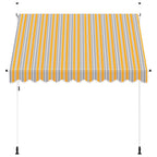Einziehbare Markise Handbetrieben 250 cm Gelb/Blau Gestreift