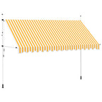 Einziehbare Markise Handbetrieben 400 cm Orange/Weiß Gestreift