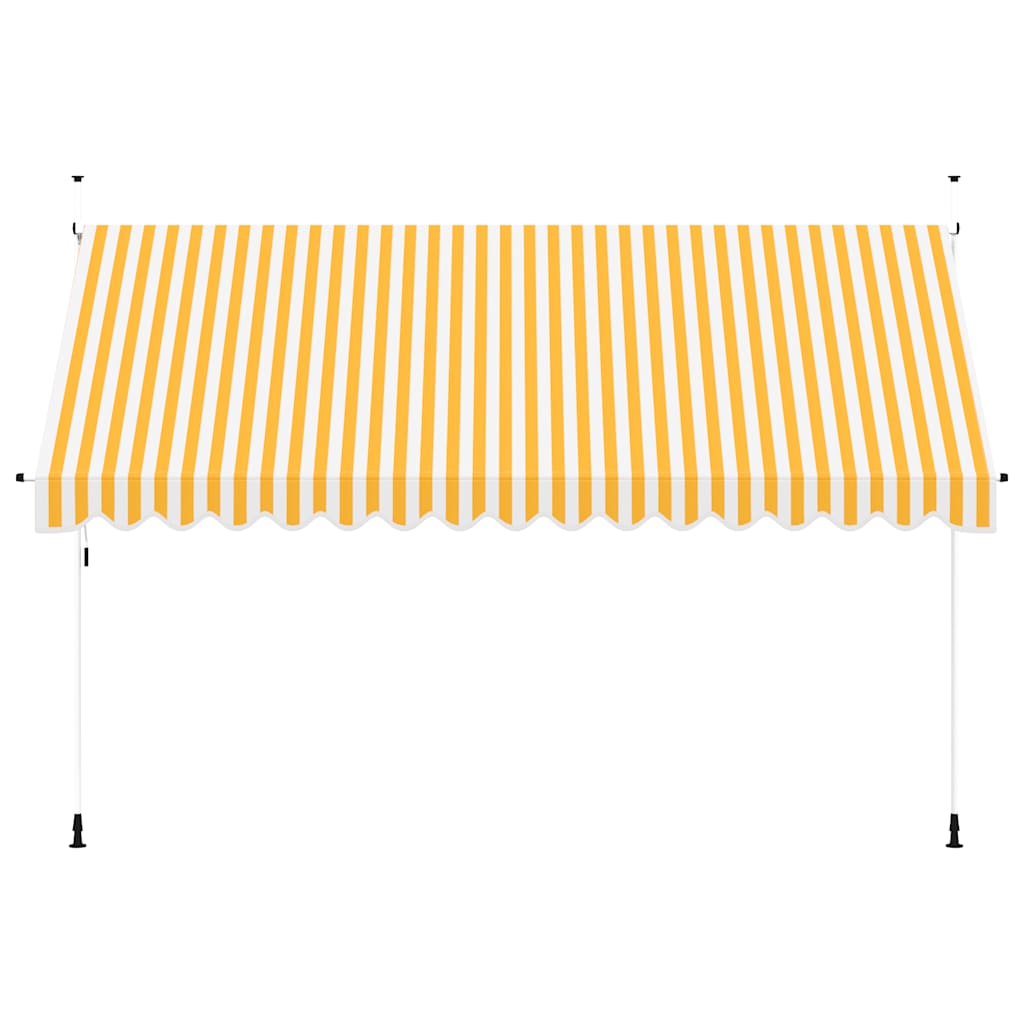 Einziehbare Markise Handbetrieben 400 cm Orange/Weiß Gestreift
