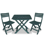 3-tlg. Bistro-Set Klappbar Kunststoff Grün