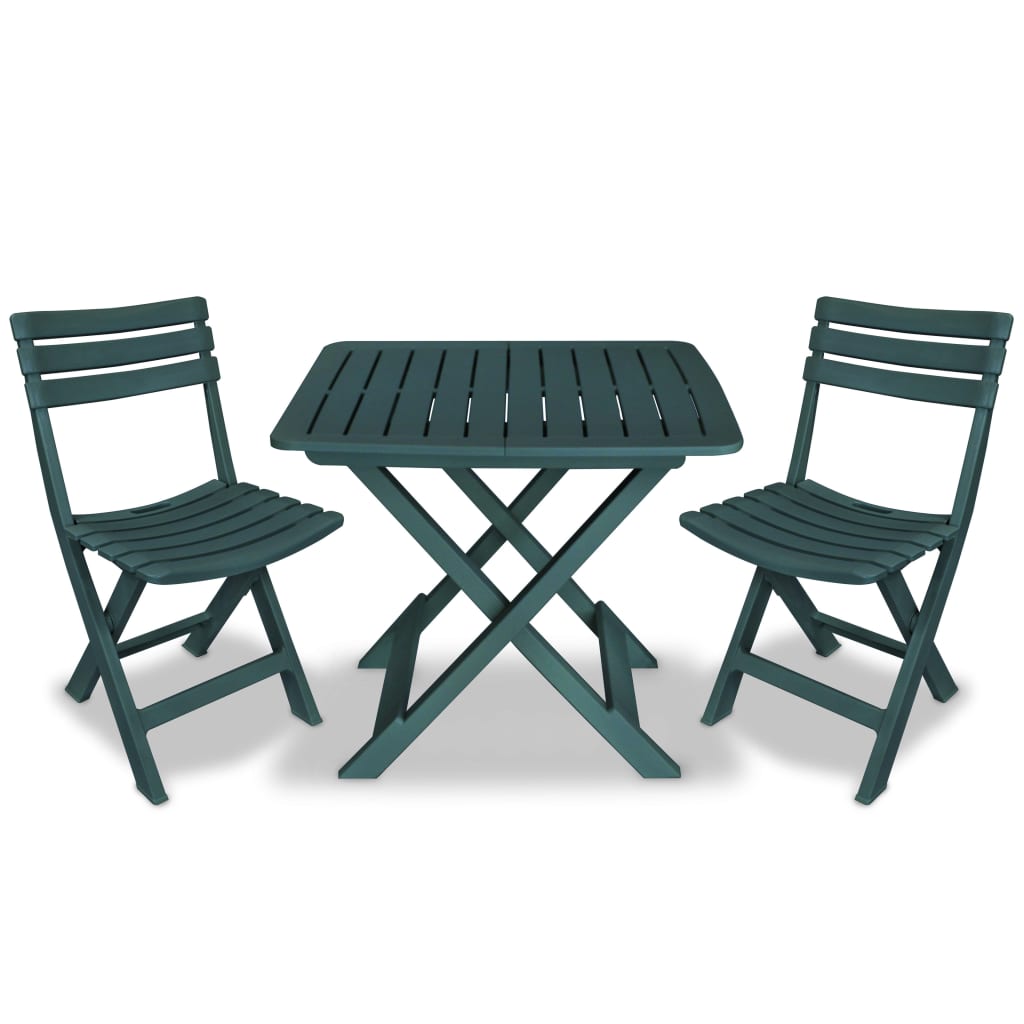 3-tlg. Bistro-Set Klappbar Kunststoff Grün