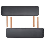 Massageliege 3-Zonen mit Hocker Klappbar 10 cm Sitz Schwarz