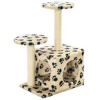 Katzen-Kratzbaum Sisal 60 cm Beige Pfoten-Aufdruck