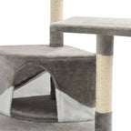 Katzen-Kratzbaum mit Sisal-Kratzsäulen 203 cm Grau und Weiß