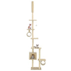 Katzen-Kratzbaum mit Sisal-Kratzsäulen 260 cm Beige