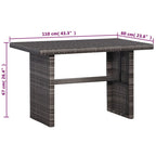 3-tlg. Bistro-Set mit Auflagen Poly Rattan Grau