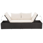 Gartenbett Schwarz 195×60 cm Poly Rattan