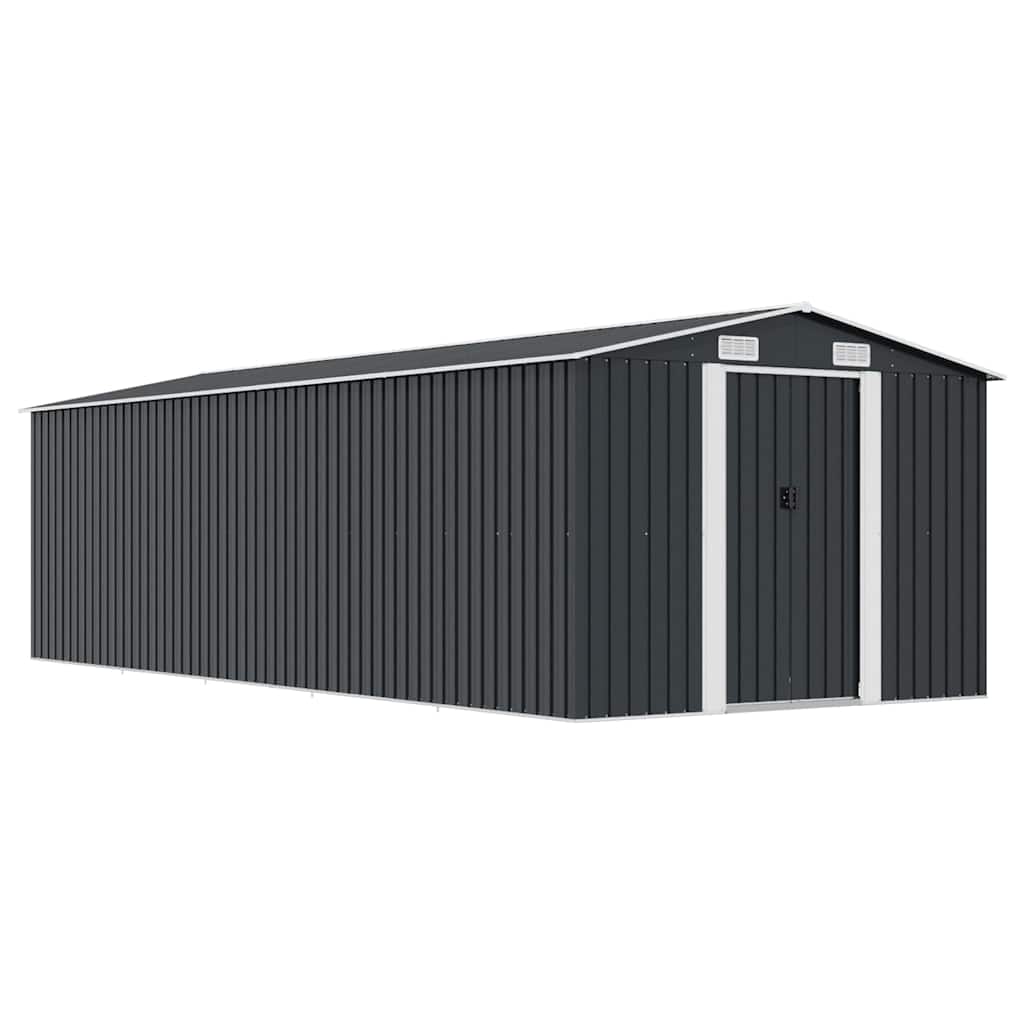 Gerätehaus 257x580x181 cm Metall Anthrazit