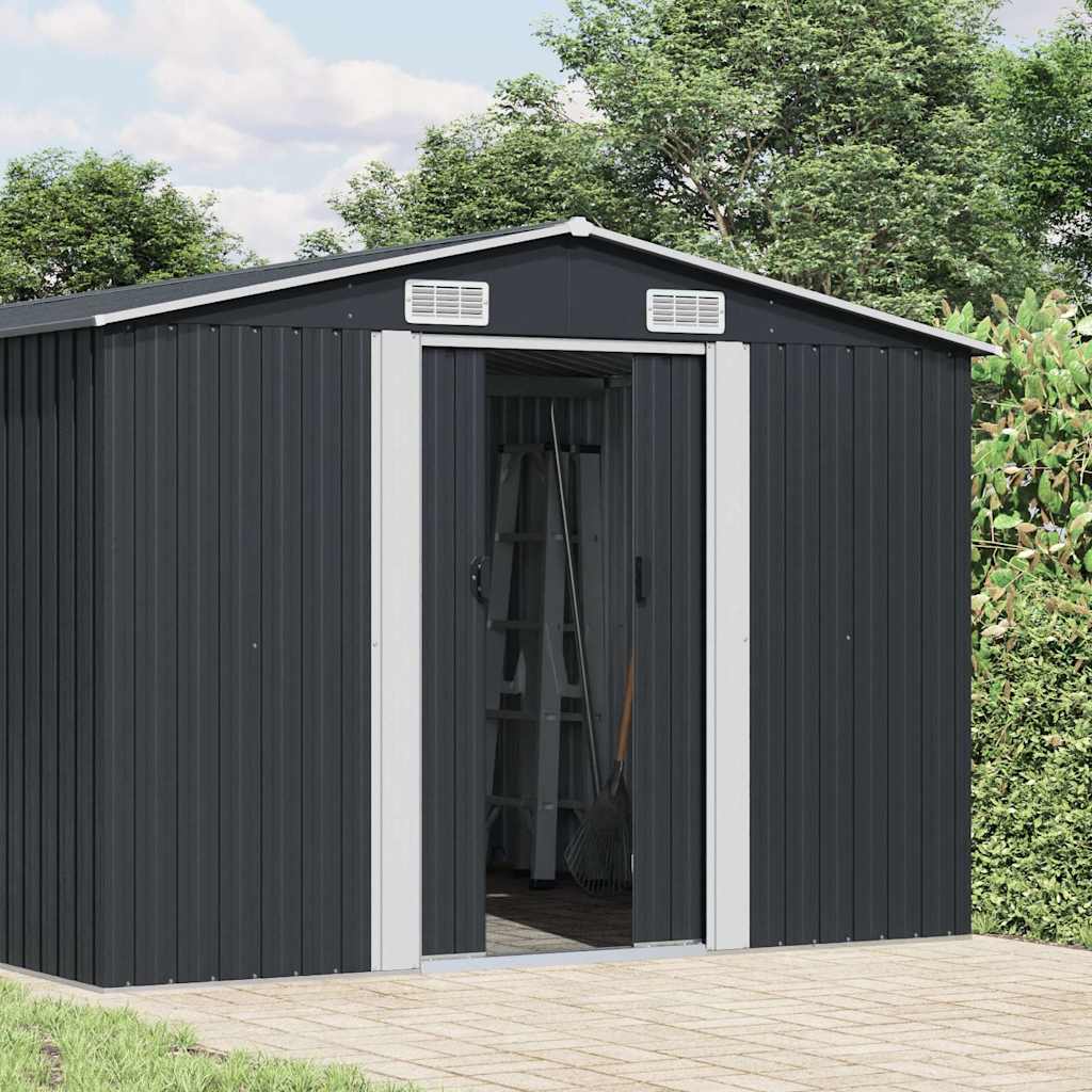 Gerätehaus 257x580x181 cm Metall Anthrazit