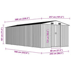 Gerätehaus 257x580x181 cm Metall Braun