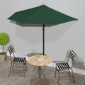 Balkon-Sonnenschirm mit Alu-Mast Grün 270x144 cm Halbrund