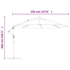 Ampelschirm mit Aluminium-Mast 350 cm Terrakotta