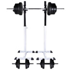 Kniebeugen-/Langhantelständer mit Hantel-Set 60,5 kg