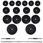 Kniebeugen-/Langhantelständer mit Hantel-Set 60,5 kg