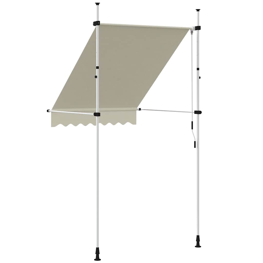 Einziehbare Markise Handbetrieben 150 cm Cremeweiß