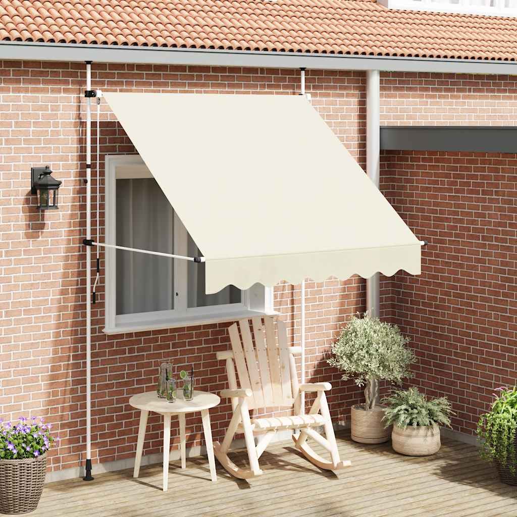 Einziehbare Markise Handbetrieben 200 cm Cremeweiß