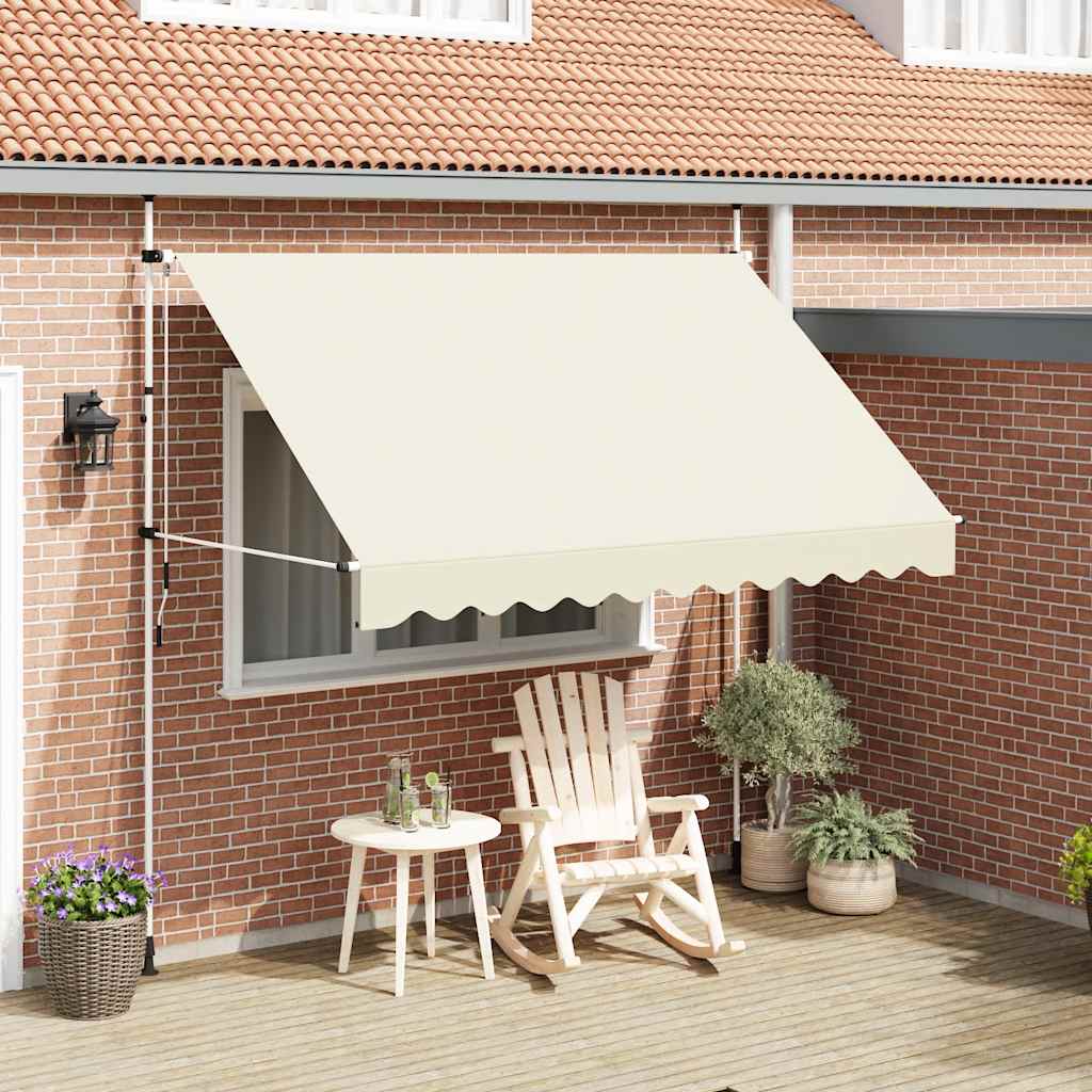Einziehbare Markise Handbetrieben 300 cm Cremeweiß