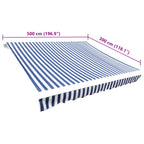 Markisenbespannung Canvas Blau & Weiß 5x3 m