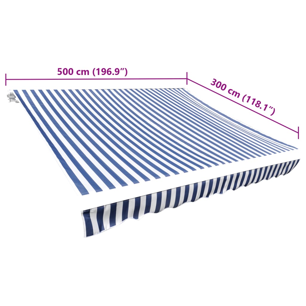 Markisenbespannung Canvas Blau & Weiß 5x3 m
