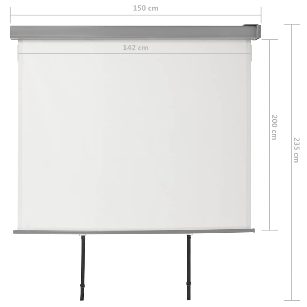 Balkon-Seitenmarkise Multifunktional 150x200 cm Creme