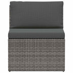 4-tlg. Garten-Lounge-Set mit Polstern Poly Rattan Grau