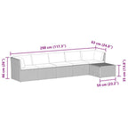 4-tlg. Garten-Lounge-Set mit Polstern Poly Rattan Grau