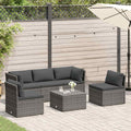 4-tlg. Garten-Lounge-Set mit Polstern Poly Rattan Grau