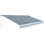 Gelenkarmmarkise 500 cm Blau/Weiß