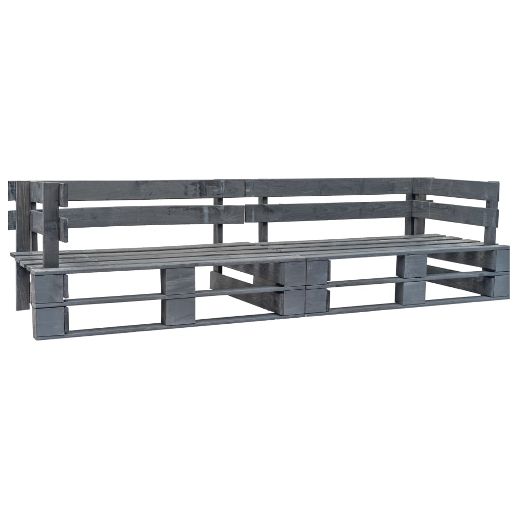 2-tlg. Outdoor-Sofa-Set Paletten Kissen Sandfarben Kiefernholz