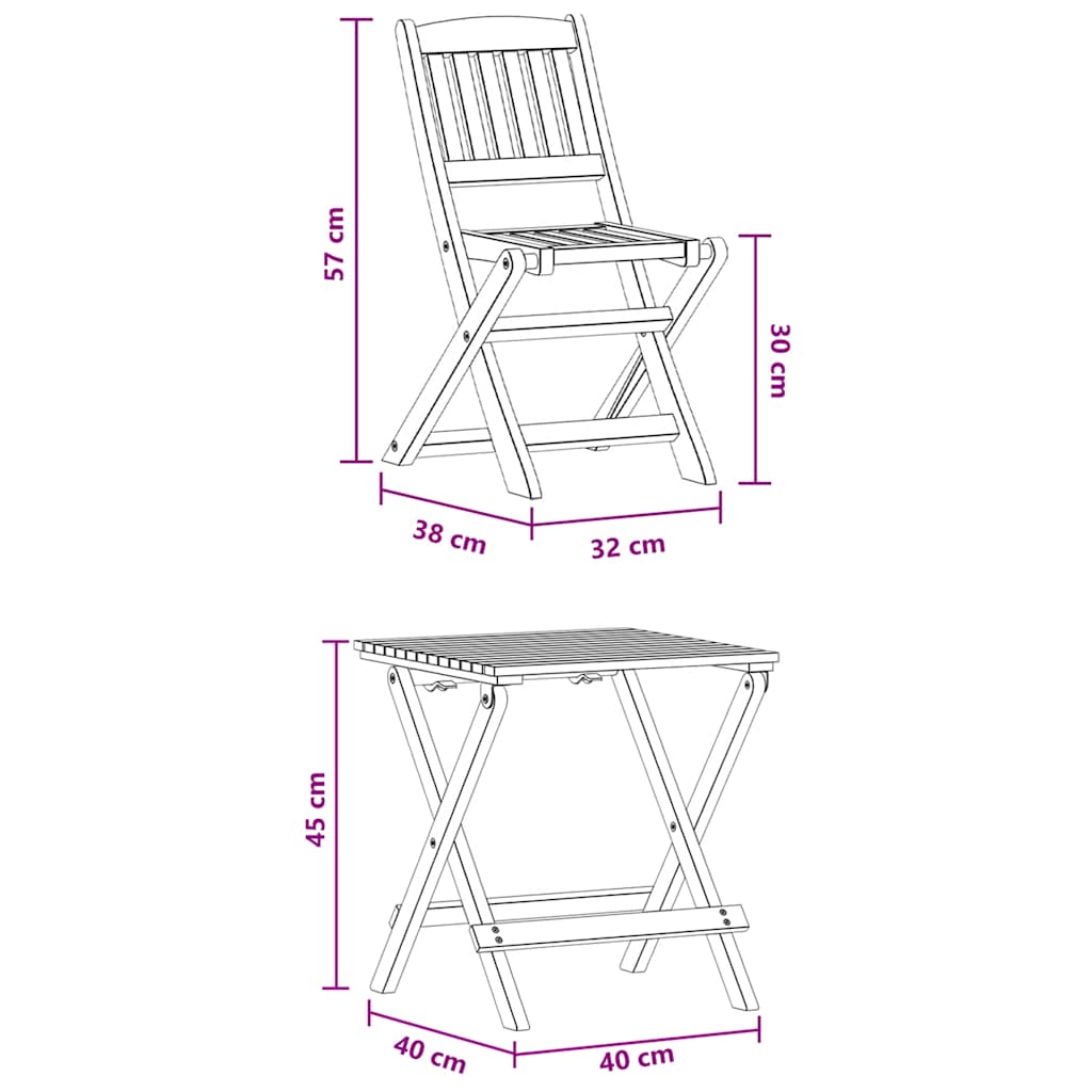3-tlg. Bistro-Set für Kinder Massivholz Eukalyptus