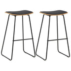 Barhocker 2 Stk. Schwarz Kunstleder