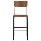 Barhocker 2 Stk. Braun Massives Sperrholz Stahl