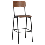 Barhocker 2 Stk. Braun Massives Sperrholz Stahl
