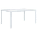Gartentisch Weiß 150x90x72 cm Kunststoff Rattan-Optik