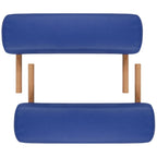 Massageliege Klappbar 2-Zonen mit Holzgestell Blau