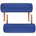 Massagetisch mit Holzrahmen, faltbar 3 Zonen Blau