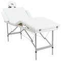 Massagetisch mit Aluminiumrahmen, faltbar 4 Zonen Creme-Weiß