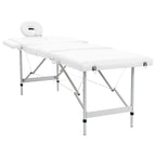 Massagetisch mit Aluminiumrahmen, faltbar 4 Zonen Creme-Weiß