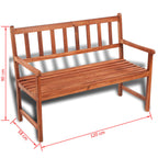 Gartenbank 120 cm Massivholz Akazie