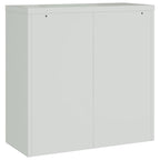 Aktenschrank mit 2 Türen Grau 90 cm Stahl