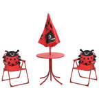 3-tlg. Garten-Bistro-Set für Kinder mit Sonnenschirm Rot