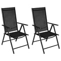 Gartenstühle Klappbar 2 Stk. Aluminium und Textilene Schwarz