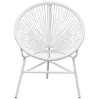 Garten-Mondstuhl Poly Rattan Weiß