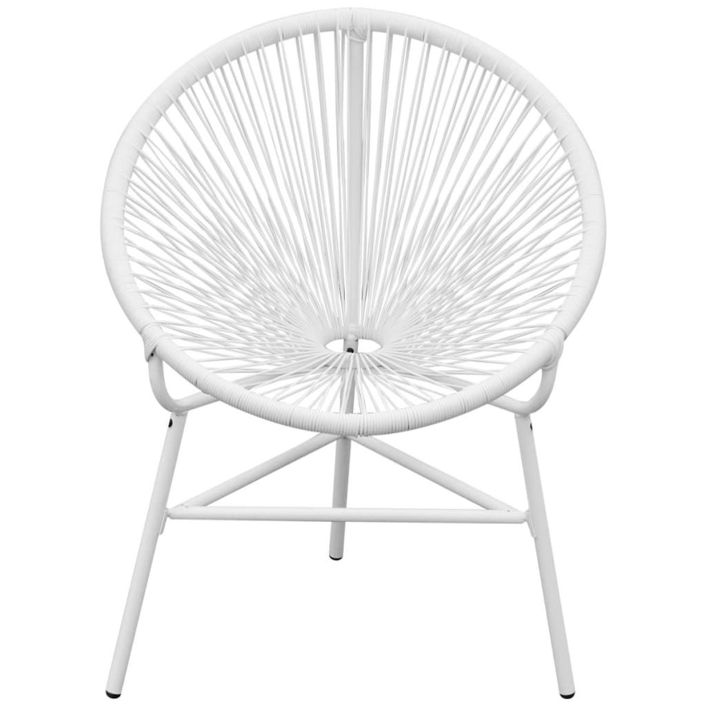 Garten-Mondstuhl Poly Rattan Weiß