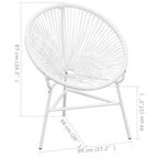 Garten-Mondstuhl Poly Rattan Weiß